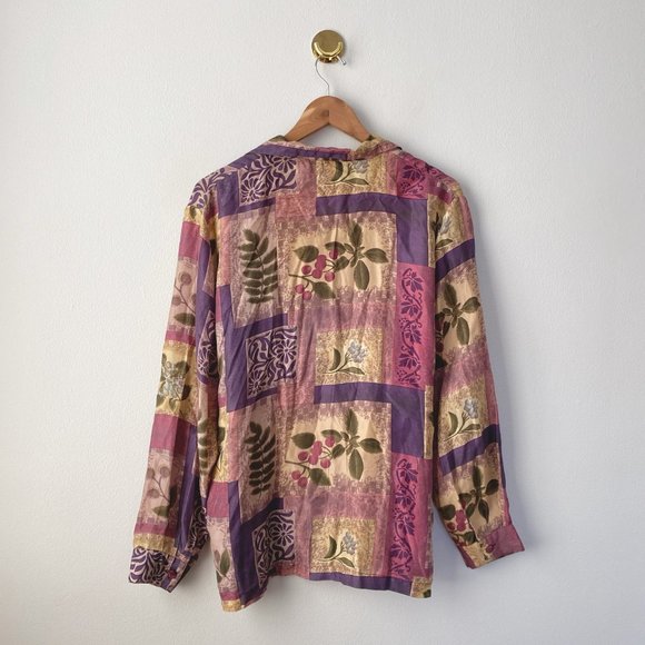 Vintage 100% Silk Lilac Blouse - Picture 9 of 9